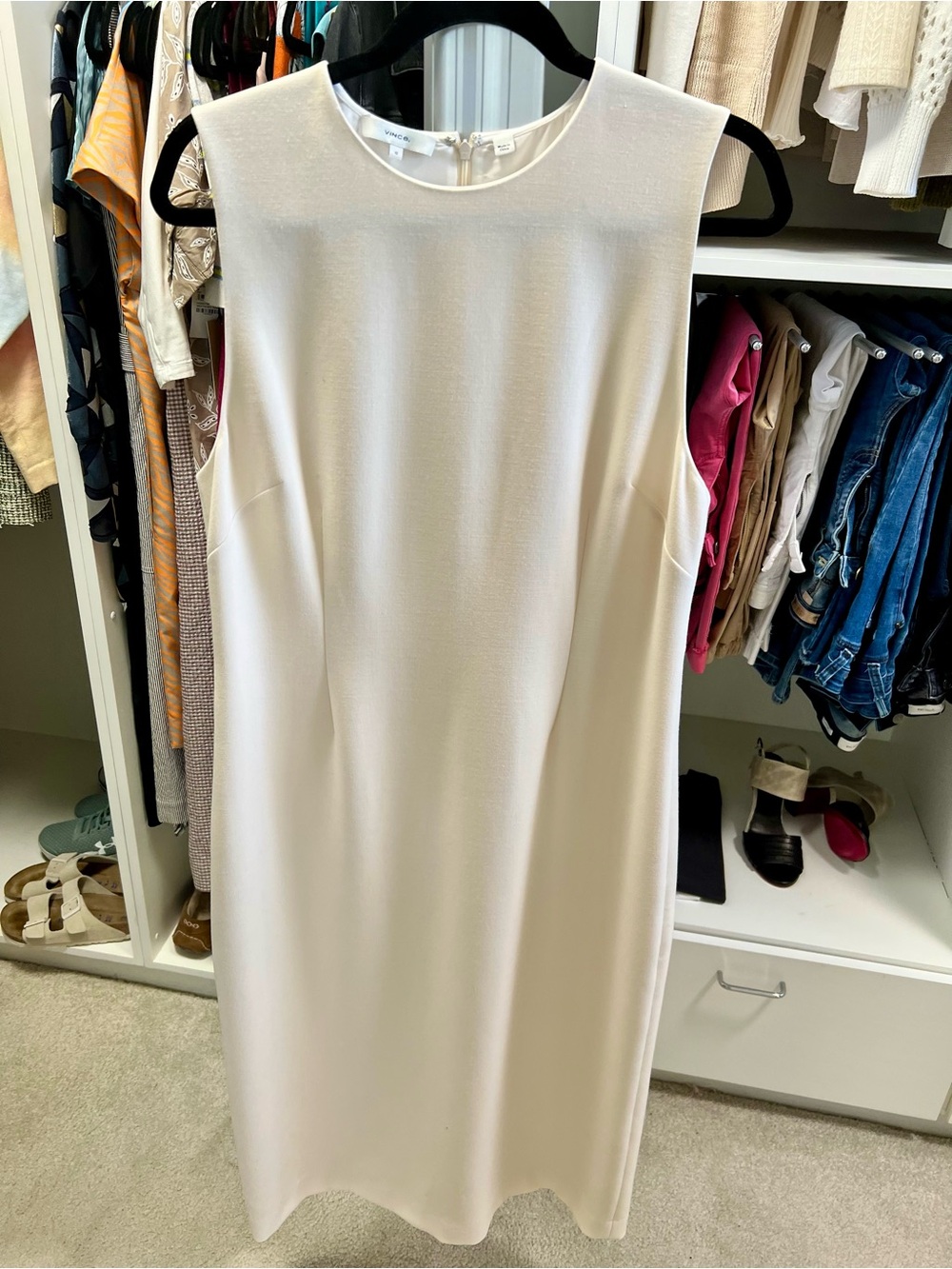 Vince Cream Midi Shift Dress